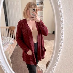 Faded Glory Burgundy Cardigan